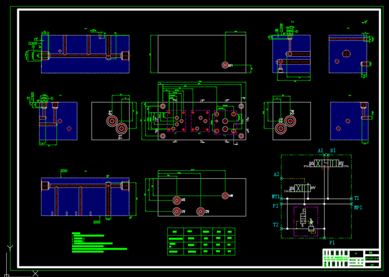 挖掘机高压多路阀液压测试试验台（SW+CAD+说明书）
